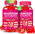 Magnesium Glycinate Gummies 600mg, Chewable Sugar Free Gummies with Magnesium Glycinate, Vitamin D, B6 and CoQ10 for Sleep, Relaxation, Brain and Muscle, 2 Pack