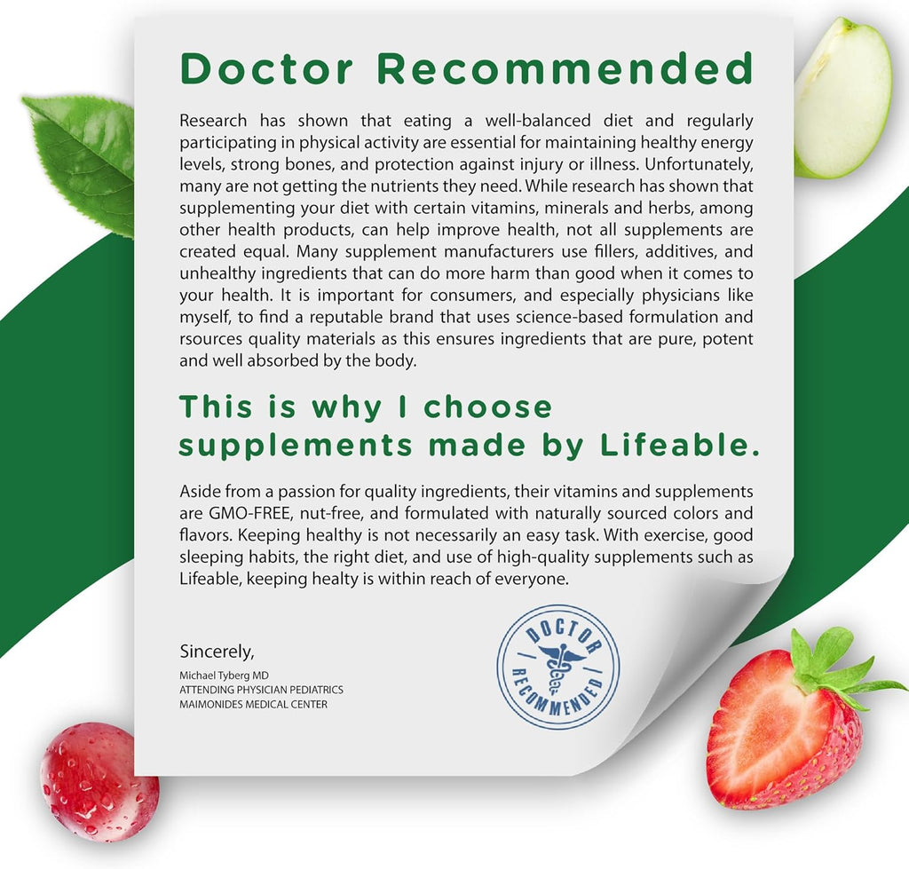 Lifeable Iron Gummies | 20mg | with Vitamin C | Great Tasting Blood Builder Iron Supplement | Iron with Vitamin C for Iron Deficiency | Iron Gummies for Women, Men, Adults | 90 Gummies
