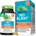 Zenwise Health No Bloat Digestive Enzymes for Gut Health, Gas & Bloating Relief - Multi Enzymes Digestion Supplement with Probiotics, Ginger, Turmeric Dandelion & Lactase - Men & Women - 48 Count
