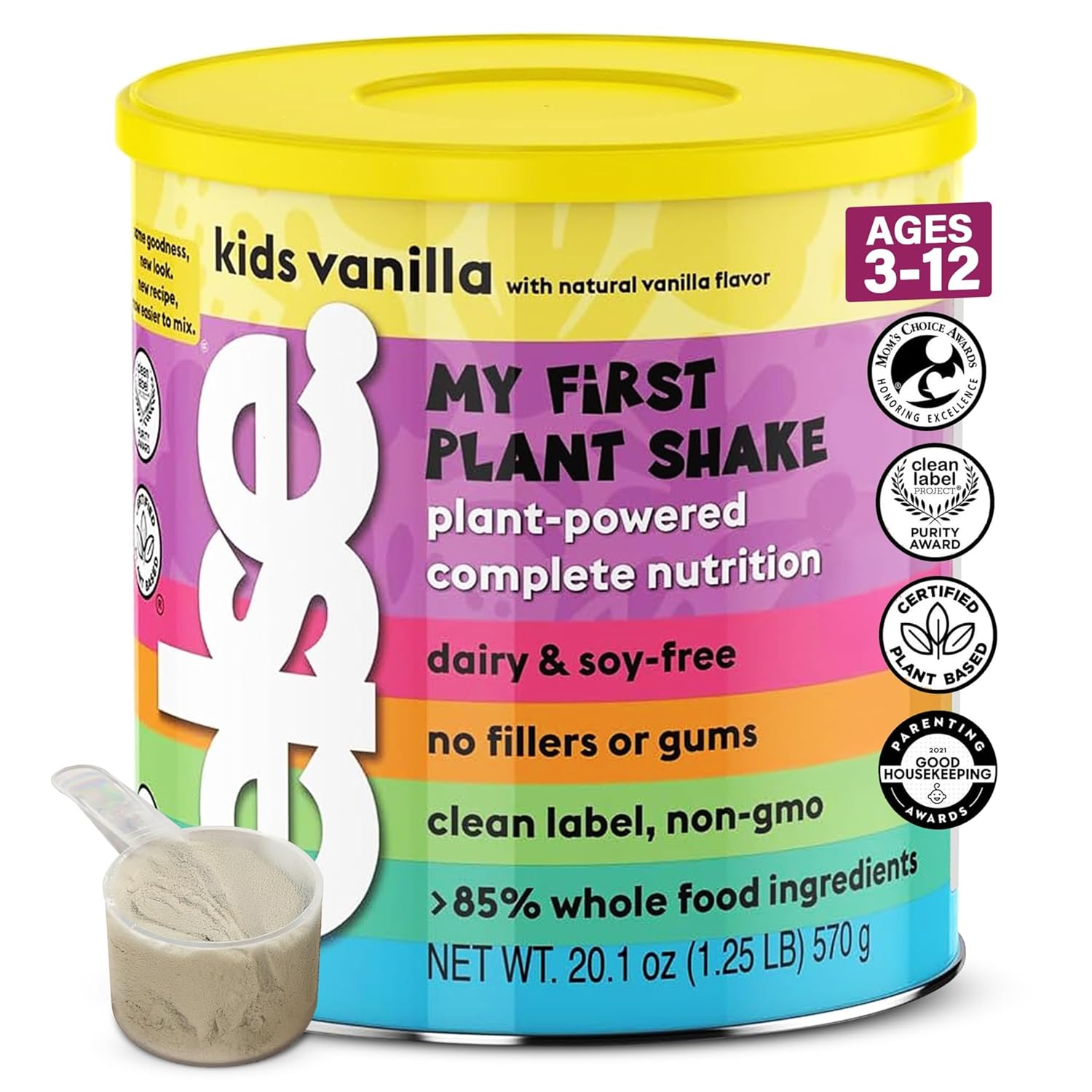 ELSE NUTRITION Plant-Based Kids Protein Shake, Protein Powder for Ages 2-12. Dairy-Free, Complete Nutrition Shake, 25 Vitamins & Minerals, Heathy Kids Snacks, Vanilla 1-Pack