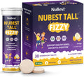 NuBest Tall Fizzy - Bone Strength, Immunity, Digestive Health for Kids & Teens | Probiotic, Calcium, Magnesium from Red Marine Algae, Vitamin D3, K2 & Zinc | 30 Orange Effervescent Tablets - Ages 4+