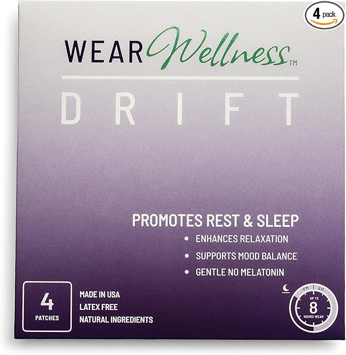 Drift Film Patches - Topical Sleep Patches for Rest & Relaxation - Patch with Valerian, GABA, and Lavender - Deep Natural Sleep - Long-Lasting Effect - 4 Pack