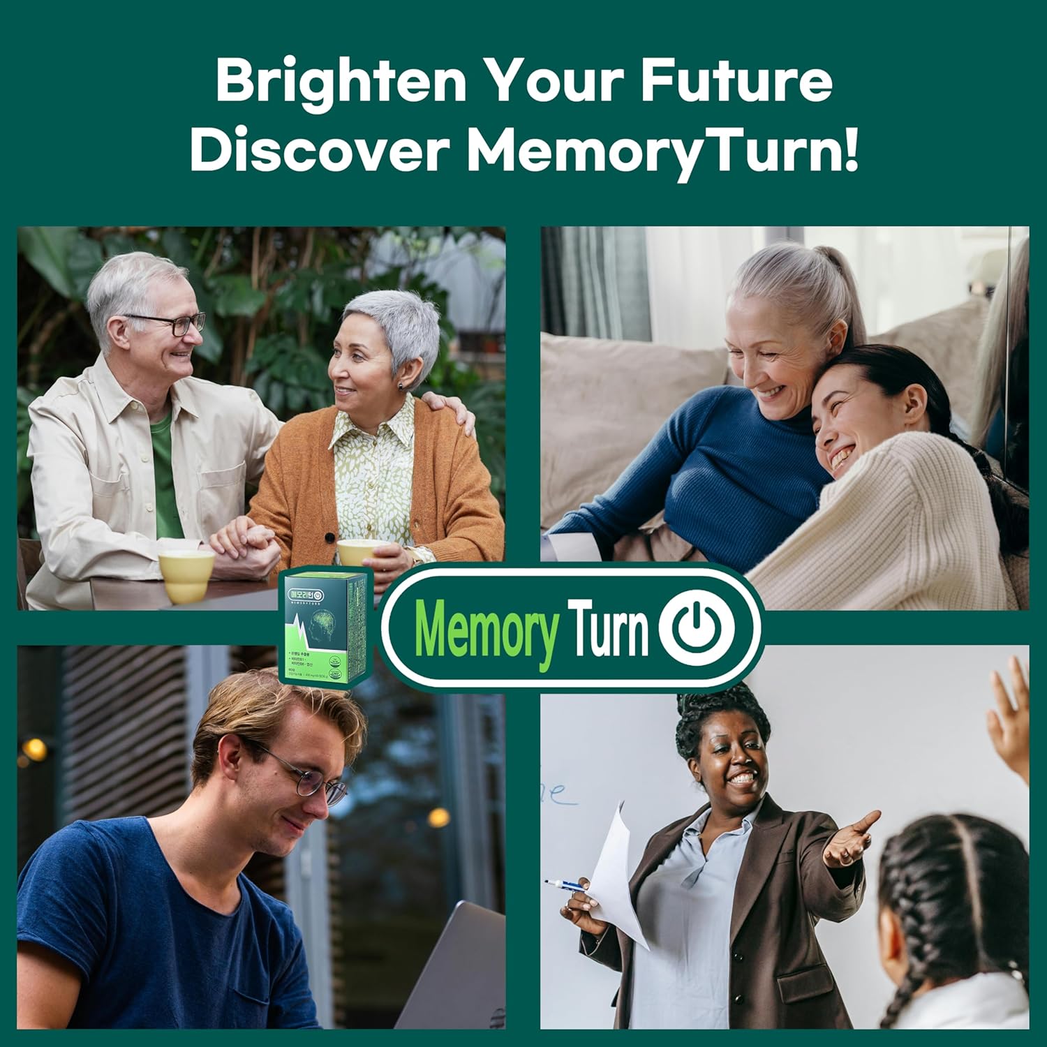 Memoryturn] Brain Boost with Ginkgo Biloba & Lion’s Mane – Supports Focus & Cognitive Function, Mental Clarity & Daily Wellness