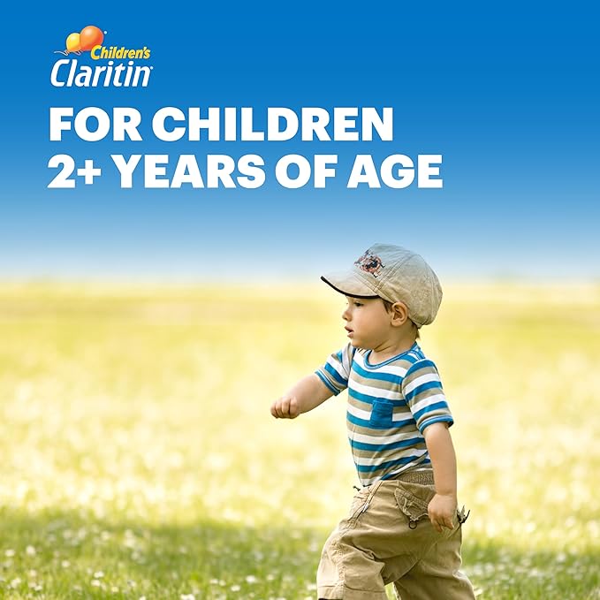 Claritin Children's Allergy Medicine, 24-Hour Non-Drowsy Loratadine 5mg Chewable Tablet, Antihistamine for Kids Ages 2 Years and Older, Grape Flavored, 40 Tablets