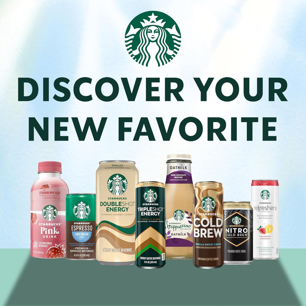 Starbucks Iced Energy Drink, 3 Flavor Variety Pack (Tropical Peach, Watermelon Splash, Blueberry Lemonade), Zero Sugar Energy Drink, Plant Based Caffeine, Hydration, Mental Clarity, 12 Fl Oz Cans (Pack of 12)