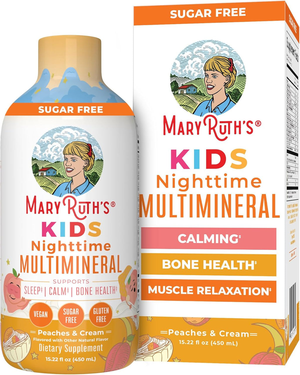 Kids Liquid Nighttime Multimineral by MaryRuth's | Bone Health | Immune Function | Bedtime Supplement | Kids Vitamins | Magnesium | Vegan | Sugar Free | 30-180 Servings | 15.22 fl oz