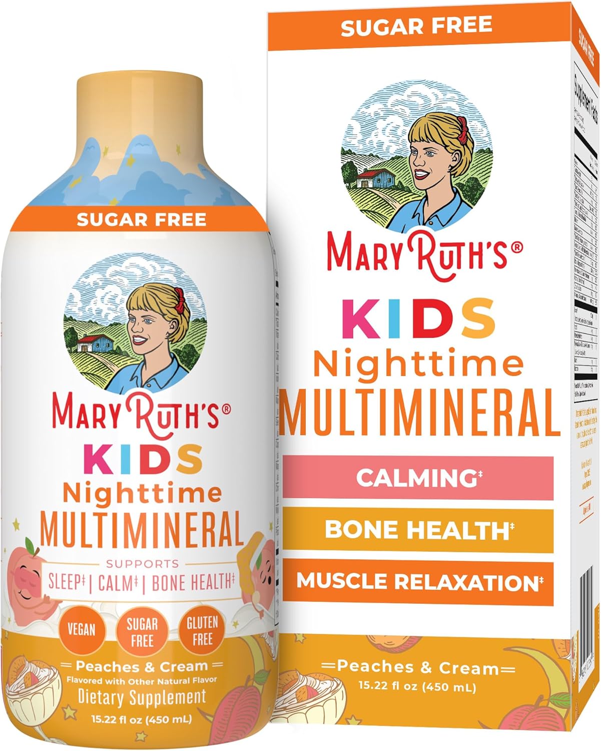 Kids Liquid Nighttime Multimineral by MaryRuth's | Bone Health | Immune Function | Bedtime Supplement | Kids Vitamins | Magnesium | Vegan | Sugar Free | 30-180 Servings | 15.22 fl oz