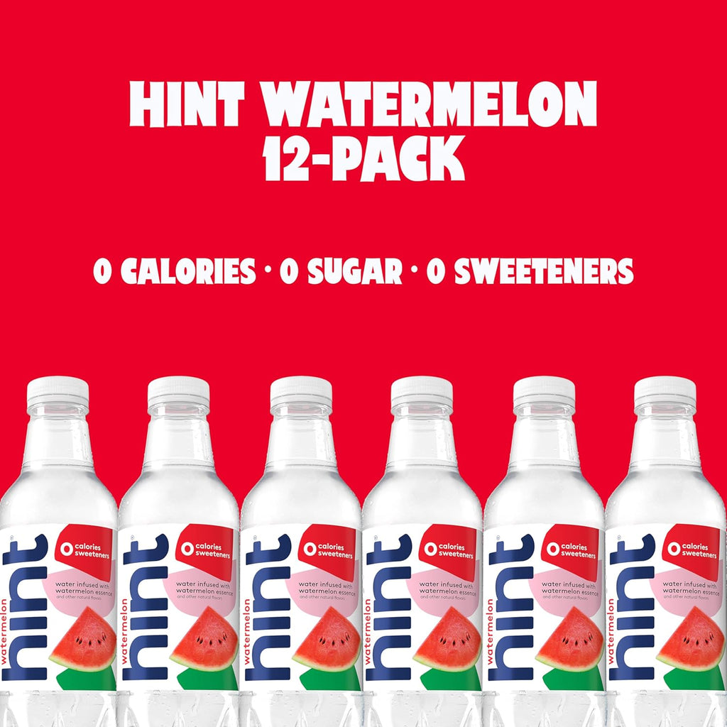 Hint Bottled Water, Crisp Apple and Watermelon - Purified Flavored Water with Zero Calories, Sugar Free, Natural Flavors - 16 Fl Oz (Pack of 24)