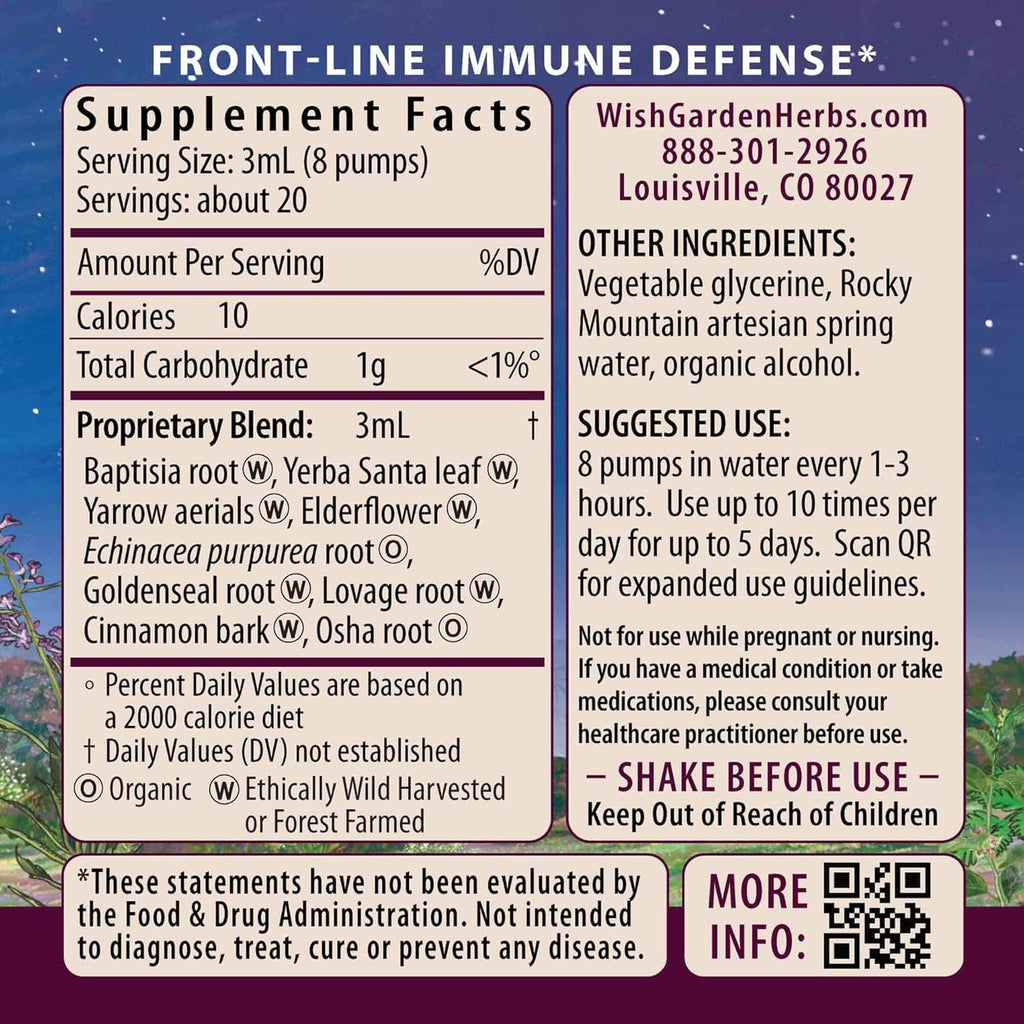 WishGarden Herbs Kick-Ass Immune Activator - Herbal Immunity Support Supplement for Adults, Plant-Based Immune Booster & Immune Defense w/Echinacea & Goldenseal, Rapid Immunity Boost Formula, 2oz