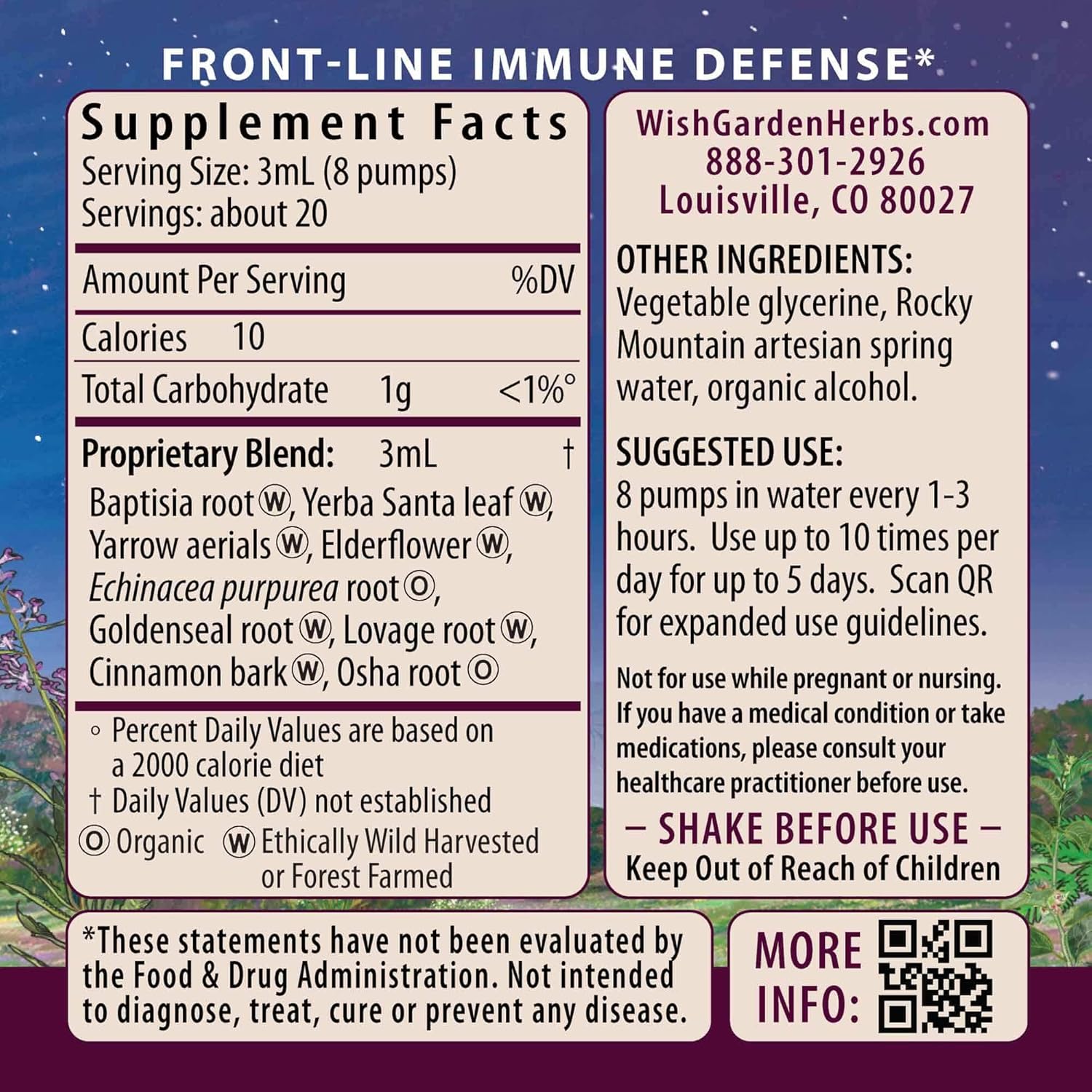WishGarden Herbs Kick-Ass Immune Activator - Herbal Immunity Support Supplement for Adults, Plant-Based Immune Booster & Immune Defense w/Echinacea & Goldenseal, Rapid Immunity Boost Formula, 2oz