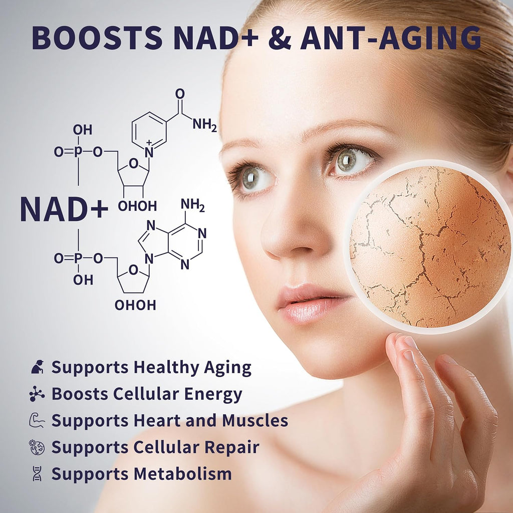 Women's NAD Liquid Supplement, Pure 500mg Liposomal NAD - Cell Regeneration，Energy & Metabolism Support, Vegan,Sugar Free，Additives Free，3 Packs