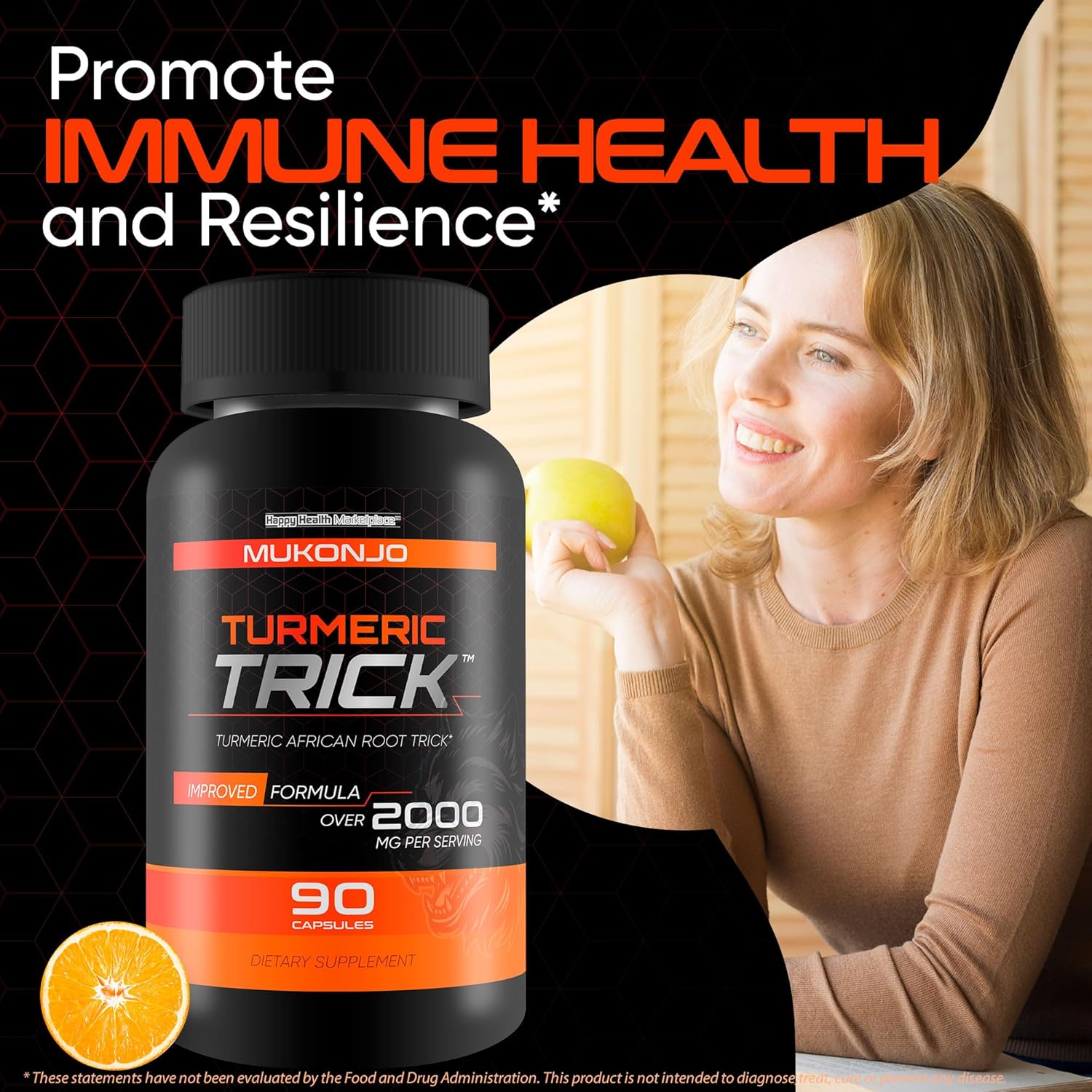 Mukonjo Turmeric Trick - with Vitamin D and Zinc for Men - Our Best Turmeric Curcumin Supplement for Men - Enriched with Black Pepper - Turmeric African Root Trick - Mens Health Vitamin D