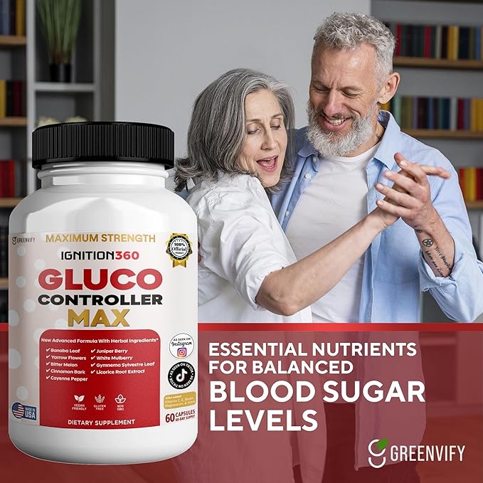 Ignition360 Gluco Controller Max, Dietary Supplement, 60 Capsules, Herbal Formula with Banaba Leaf & Cinnamon (2)