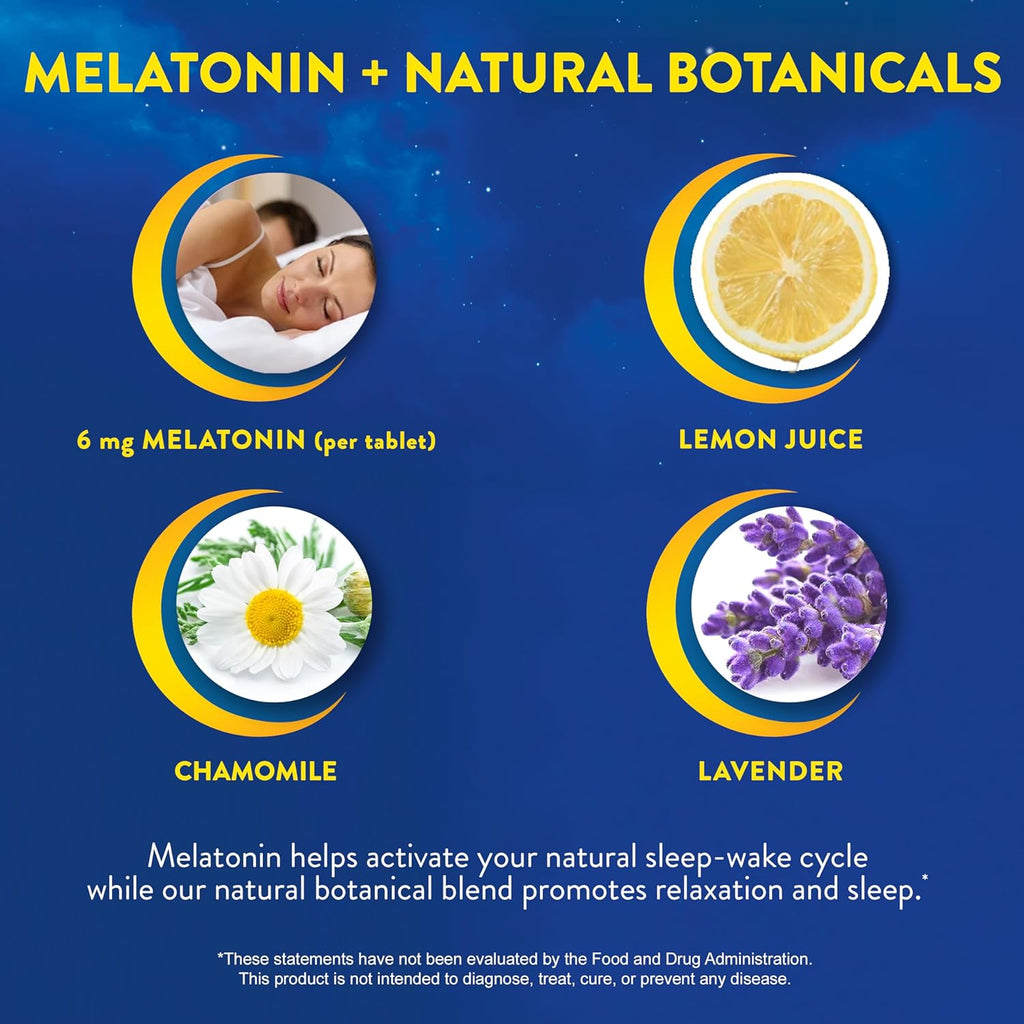 MidNite Extended Release Medium Dose, 6 mg Melatonin Sleep Aid, Non-Habit Forming, Herbal Dietary Supplement for Adults, Drug-Free, Gluten-Free, Lactose-Free, Vegetarian, Vegan, 30 Tablets