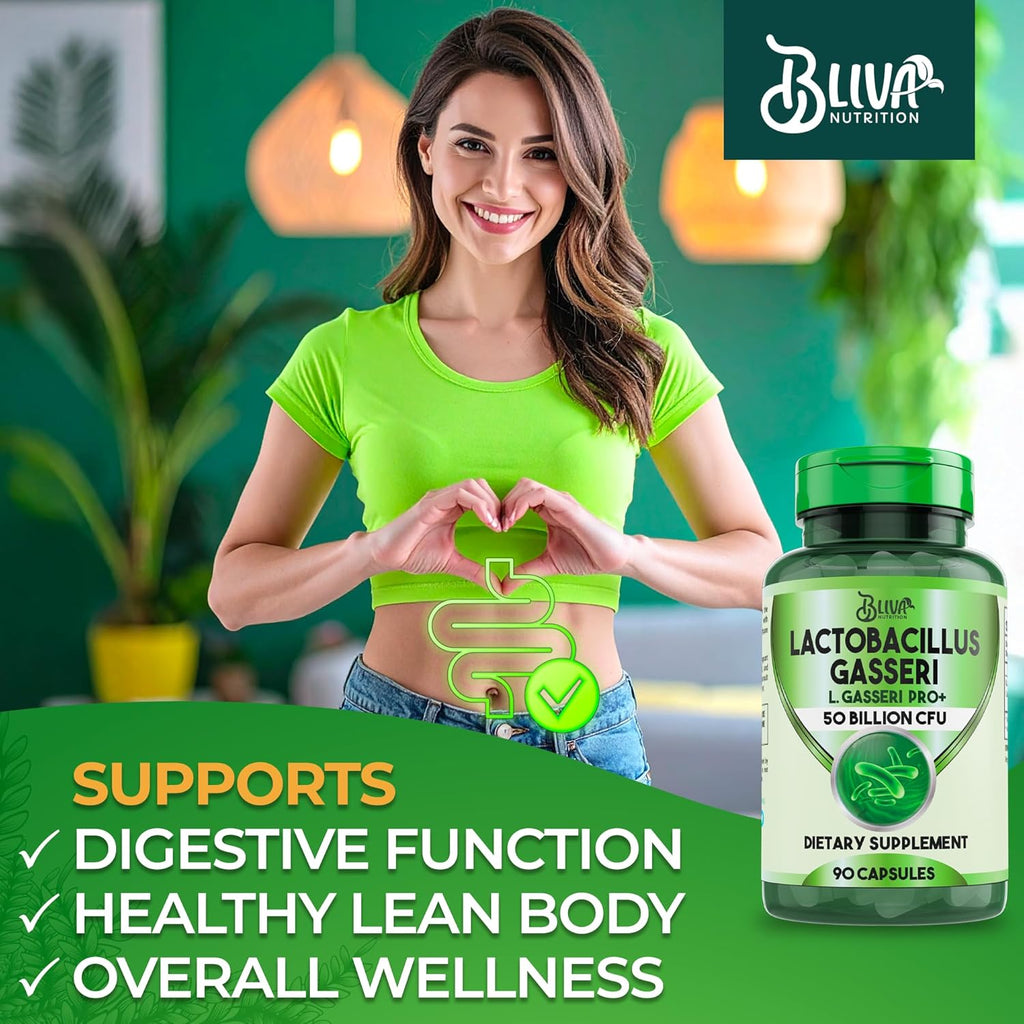 BLIVA Lactobacillus Gasseri Capsules – L Gasseri - 50 Billion CFU per Serving - Highest CFU Count L. Gasseri Supplement - 90 Capsules