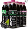 100% Aronia Berry Juice | 16 Fl Oz (Pack of 6) One Month Supply | Gluten Free Superfood Juice Drink