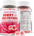 Methylated Multivitamin for Women Gummies, Calcium, D3 K2, Methylfolate & B12, Inositol, Daily Vitamin A, C, E, B Complex, Biotin, Iron - Energy, Immune, Bone, Skin Hair - Vegan, Sugar Free, 60 Count