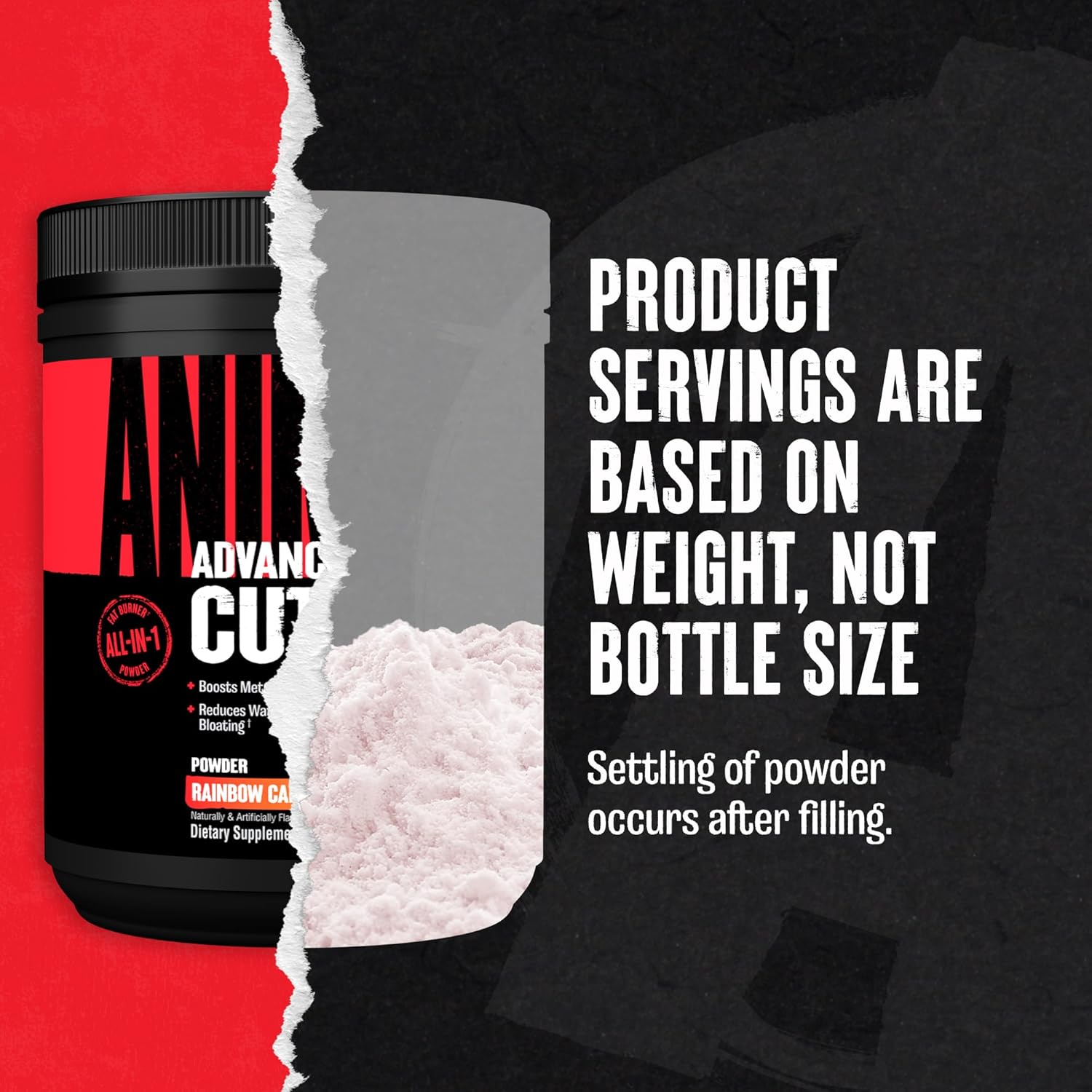 Animal Cuts Thermogenic Fat Burner Powder - Weight Loss for Women and Men for Metabolism, Energy, Focus, and Nootropic Brain Support with Ketones Appetite Suppressant - New Rainbow Candy Flavor