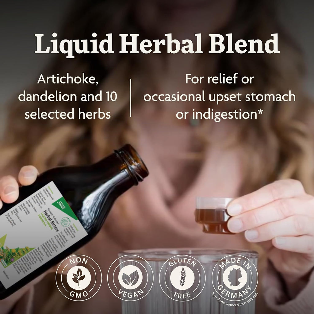 Salus Floradix Gallexier Herbal Bitters - Digestive Support Supplement with Artichoke, Dandelion, Turmeric, Ginger & More - Liquid Formula - Easily Absorbed - Vegan, Non-GMO - 8.5 fl oz