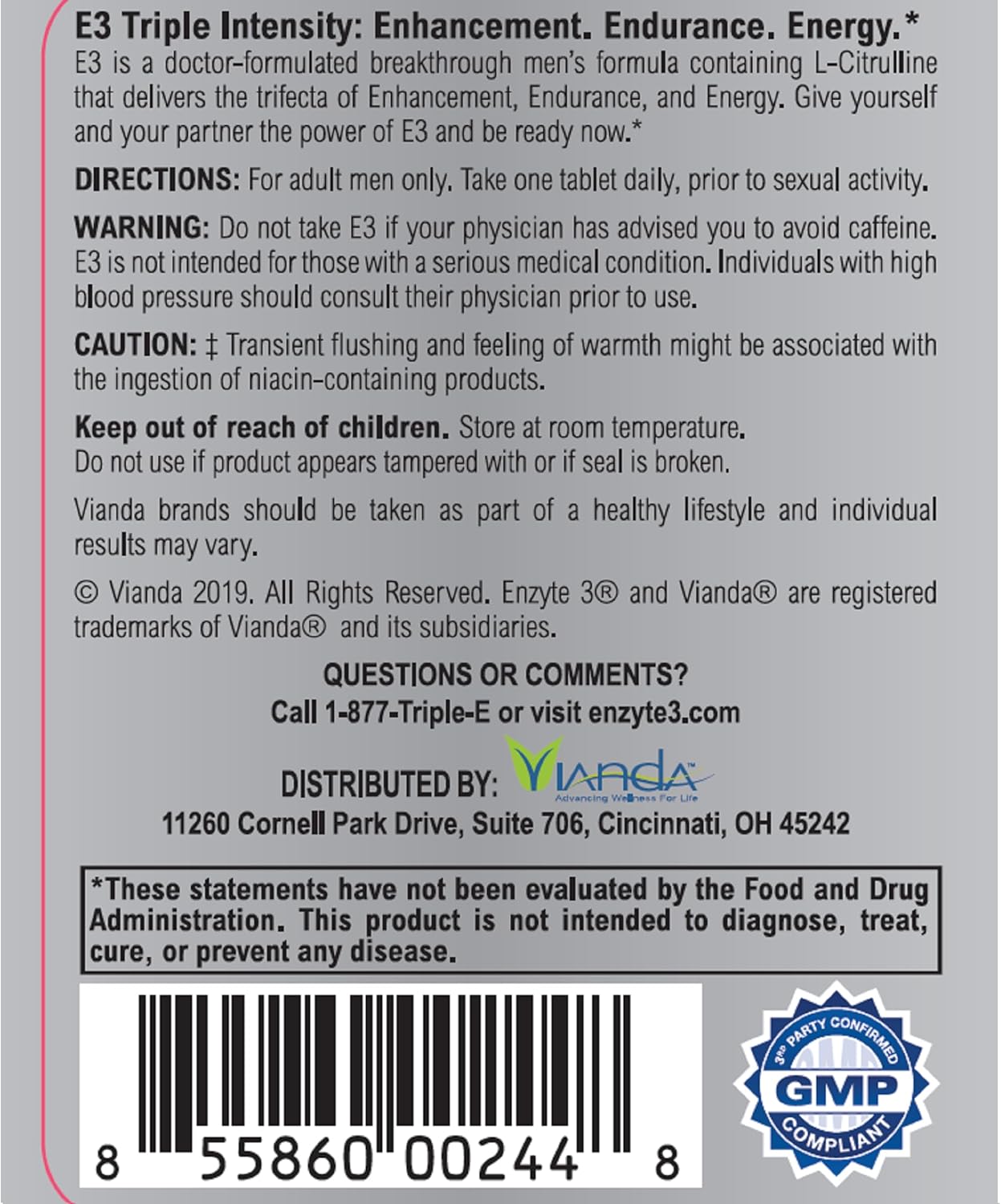 Enzyte3® Natural Male Enhancement Supplement for Energy and Endurance - L-Citrulline, Epimedium, Guarana Seed Extract, & Horny Goat Weed and More 30 Day Supply - 12 Pack Bundle