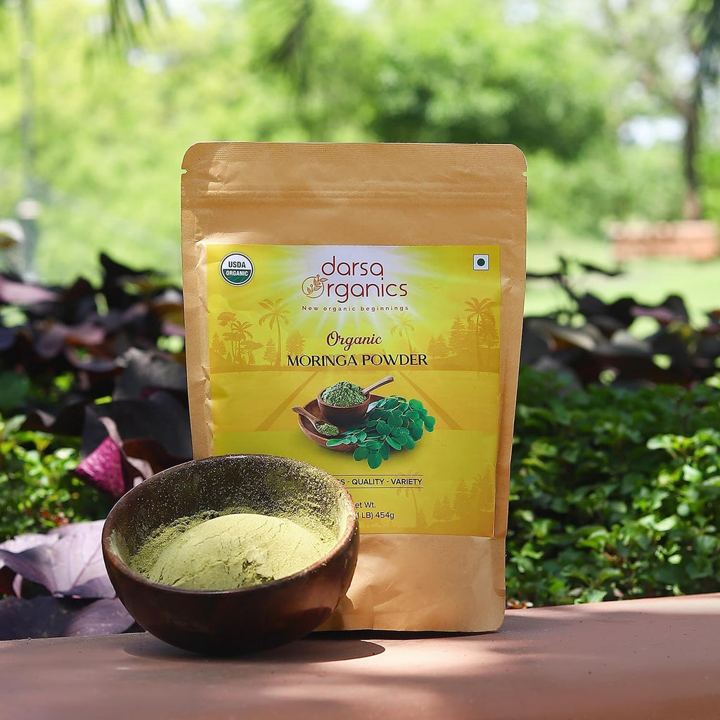 USDA Organic Moringa Powder 1 lb – Premium Moringa Oleifera Leaf Powder | Non-GMO, Gluten-Free, Vegan Superfood – Raw, Pure, Nutrient-Rich Moringa for Smoothies, Cooking & Baking