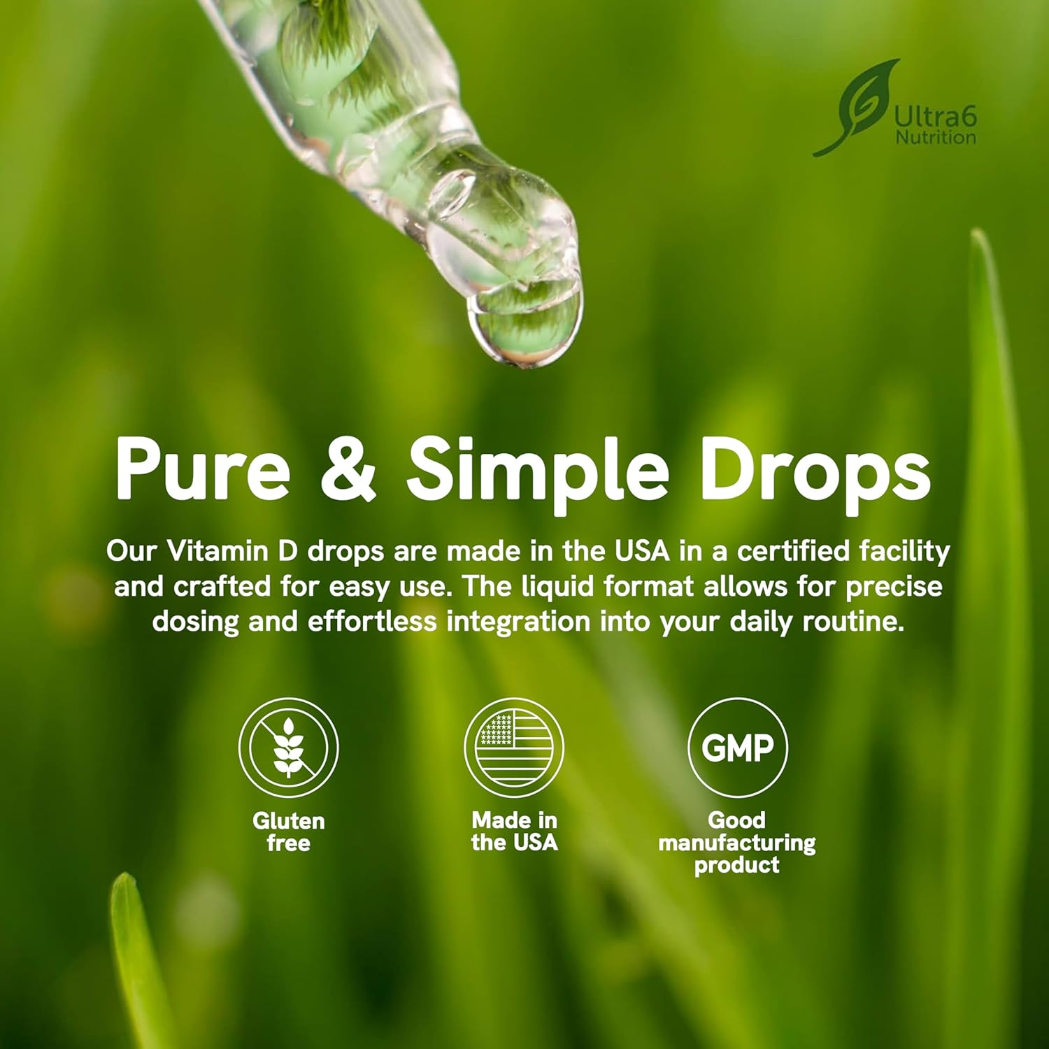 Vitamin D and K2 Drops - Liquid Vitamin D3 with K2 Supplements for Adults - Easy-to-Take, Flavor-Free, Highly Absorbable VIT D3 and K2 Supplements, Made in USA (30 ml)