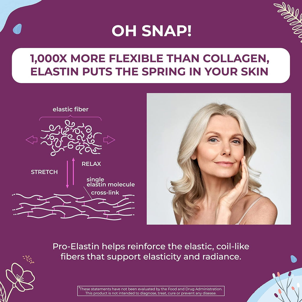 Body Kitchen Pro-Elastin, 1000 mg Elastin Supplement, Help Reduce Signs of Aging, Improved Skin Health, Firmness & Elasticity, Fewer Wrinkles, Veggie Caps, (Pack of 2)