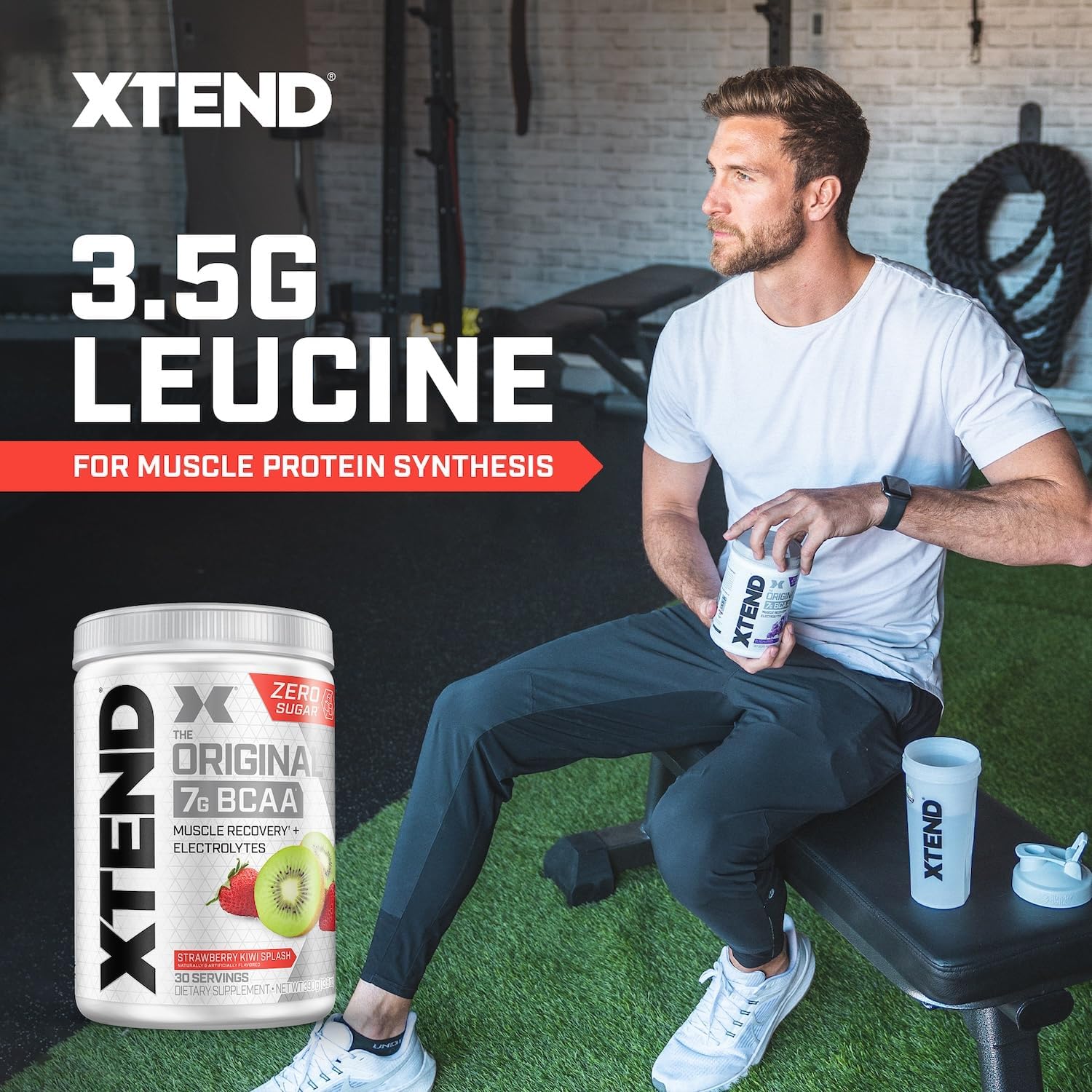 Original BCAA Powder 7g BCAA and 2.5g L-Glutamine, Sugar Free Post Workout Muscle Recovery Drink with Amino Acids for Men & Women, 30 Servings