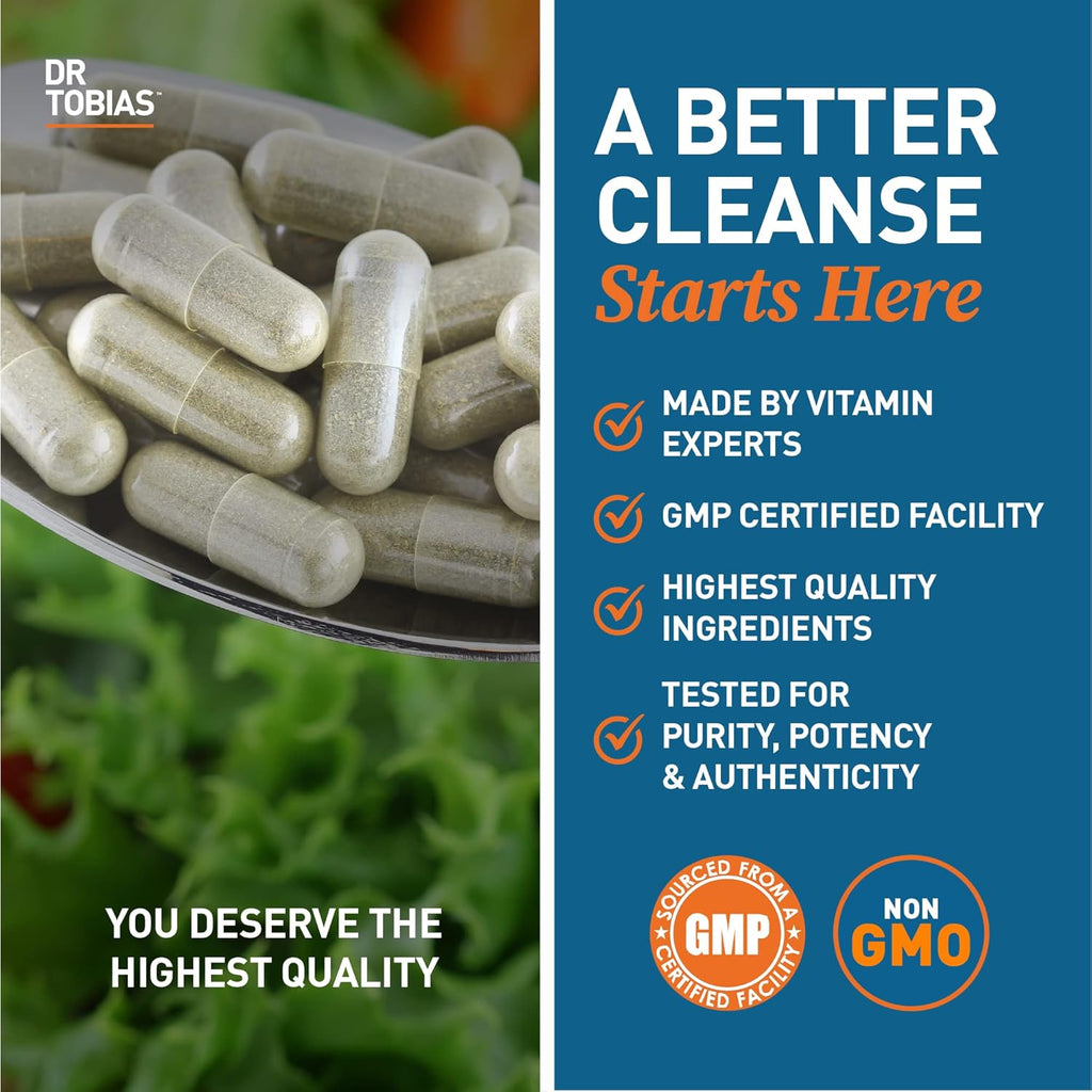 Dr. Tobias Colon 14 Day Cleanse, Advanced Gut Cleanse Detox for Women & Men with Cascara Sagrada, Psyllium Husk, Senna Leaf & Probiotics, Non-GMO Colon Cleanse, 4 Bottles of 28 Capsules (1-2 Daily)