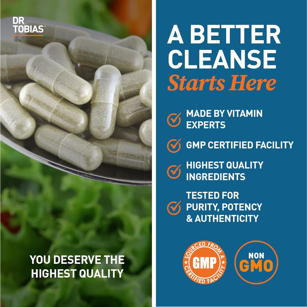 Dr. Tobias Colon 14 Day Cleanse, Advanced Gut Cleanse Detox for Women & Men with Cascara Sagrada, Psyllium Husk, Senna Leaf & Probiotics, Non-GMO Colon Cleanse, 3 Bottles of 28 Capsules (1-2 Daily)