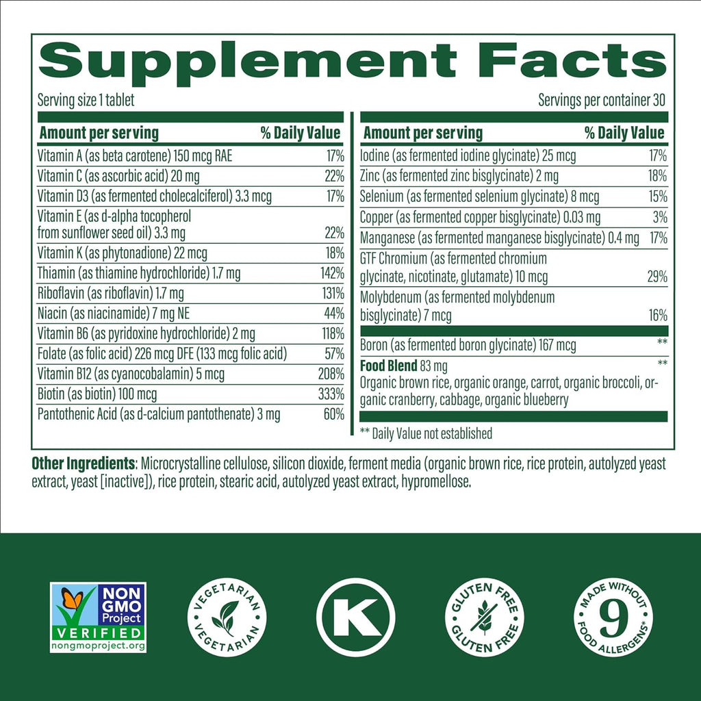 MegaFood Kids One Daily Multivitamin - Convenient Mini Multivitamin for Kids - with Zinc, Vitamins C, B & D - Vegetarian, Gluten Free, Non GMO - 30 Tablets, 30 Servings
