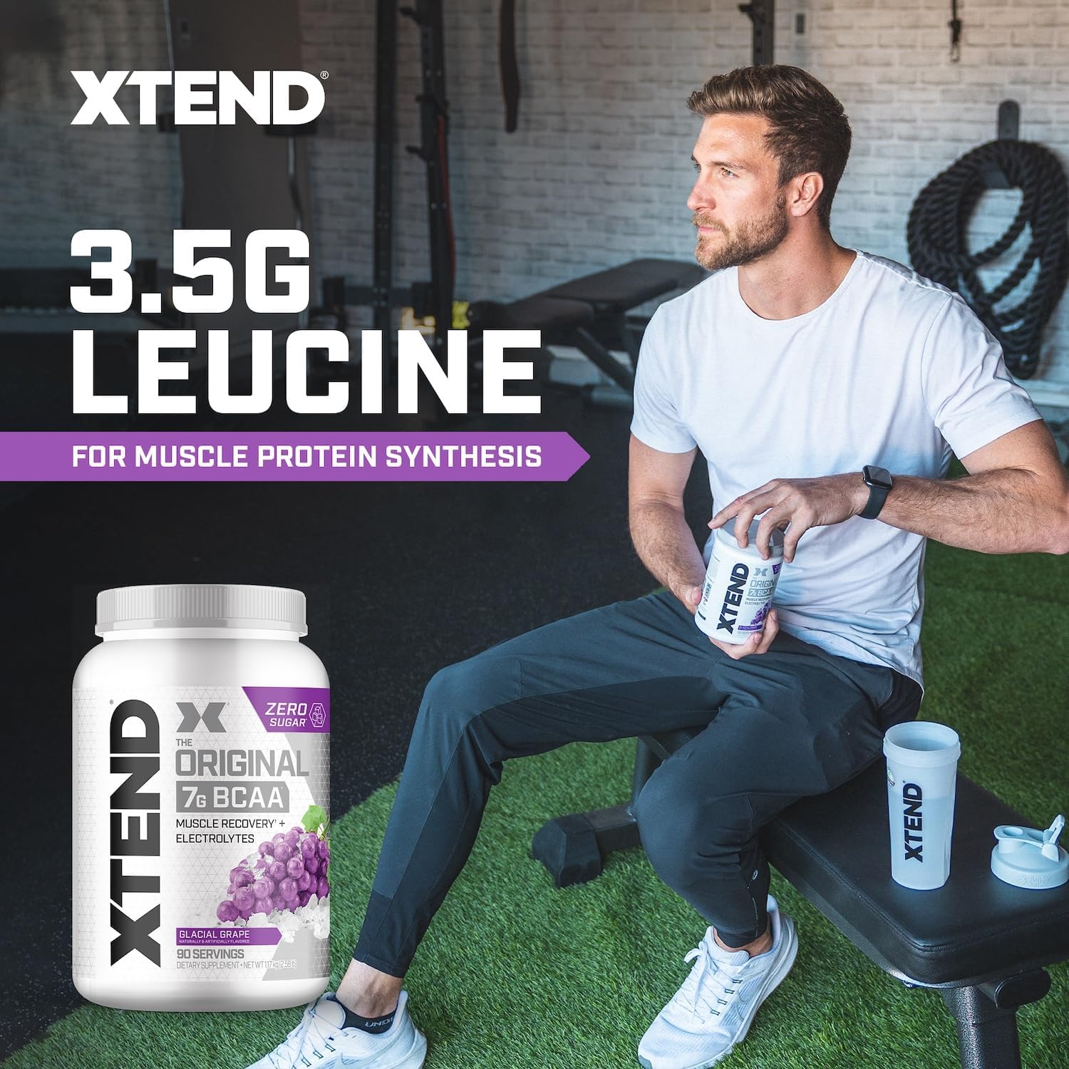 Original BCAA Powder 7g BCAA and 2.5g L-Glutamine, Sugar Free Post Workout Muscle Recovery Drink with Amino Acids for Men & Women, 90 Servings