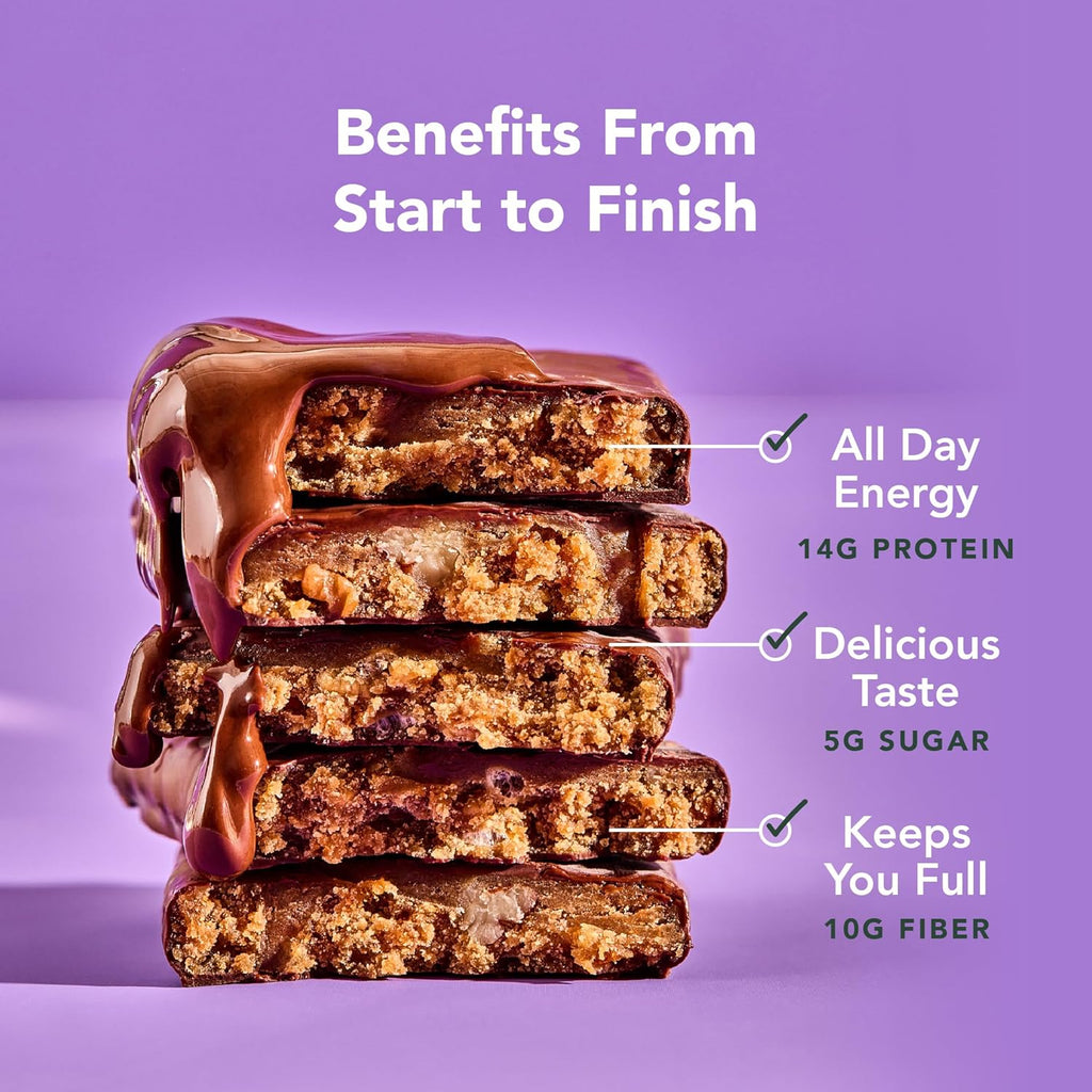 ALOHA Organic Plant Based Protein Bars | Chocolate Caramel Pecan | 12 Count, 1.98oz Bars | Vegan, Low Sugar, Gluten Free, Paleo Friendly, Low Carb, Non-GMO, Stevia Free, Soy Free, No Sugar Alcohol Sweeteners