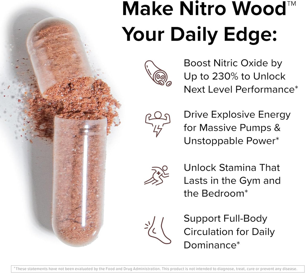 InnoSupps Nitro Wood - Supports Healthy Blood Flow | Nitric Oxide Supplement | Natural Immune Support | (60 Vegetarian Capsules)