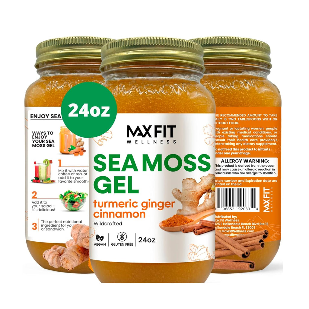 Sea Moss Gel Raw (12 Flavors) 24oz Wildсrafted Gold Sea Moss Gel from Saint Lucia | 92 Vitamins and Minerals | Pure Raw+Non-GMO | Vegan Superfood