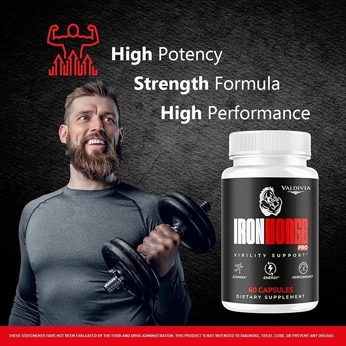 (3 Pack) Iron Horse Pro Supplement Pills - Official IronHorse Pro Advanced Formula Support Capsules - Maximum Strength, Natural Iron Horse Pro for Overall Health & Wellness, 180 Capsules for 3 Months