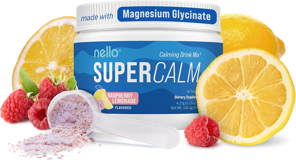 Supercalm Drink Mix - Ashwagandha KSM 66, Magnesium Glycinate, L-Theanine, Vitamin D3 - Ashwagandha Root Extract, Magnesium & L-Theanine Supplement - Focus & Support (30 Servings)