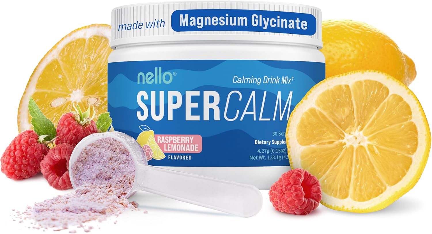 Supercalm Drink Mix - Ashwagandha KSM 66, Magnesium Glycinate, L-Theanine, Vitamin D3 - Ashwagandha Root Extract, Magnesium & L-Theanine Supplement - Focus & Support (30 Servings)