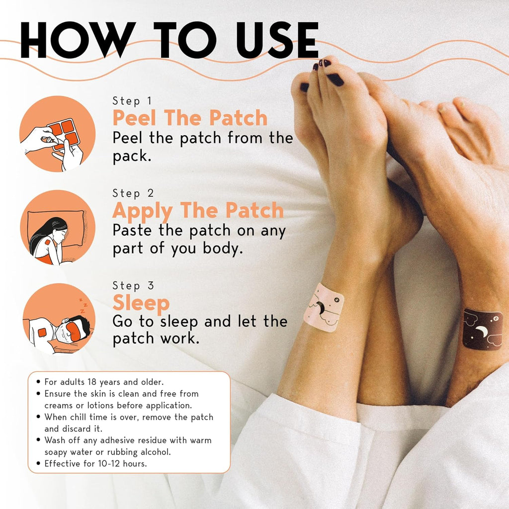 Klova Melatonin-Free Sleep Patches with Ashwagandha, L-Theanine, Hops, Valerian, GABA and Other Natural Ingredients: for Falling Asleep Faster, Staying Asleep Longer & Eliminating Groggy Mornings