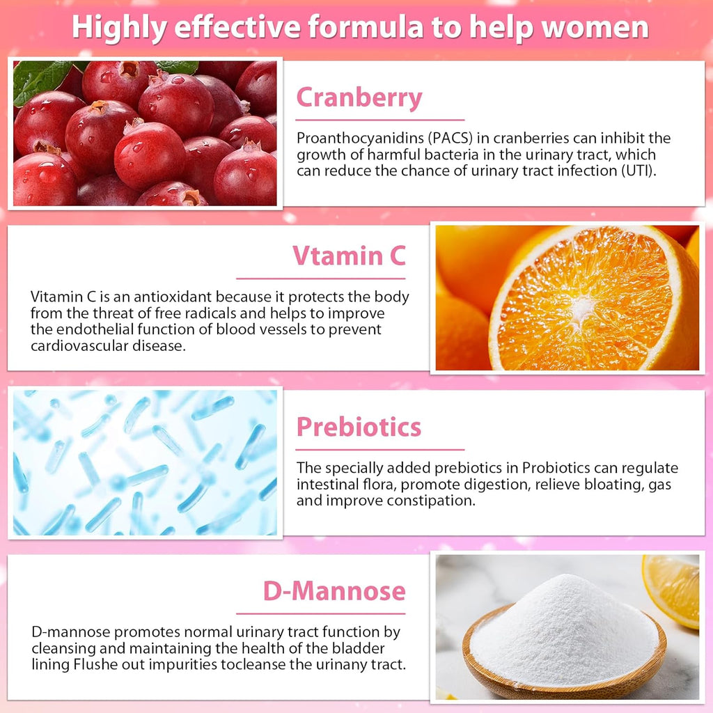 KFG Women's Probiotic, 100 Billion CFUs, 20 Strains, with Organic Prebiotics+Cranberry & D-Mannose, for Boost Immune, Digestive, Gut, Vaginal & Urinary Health, Gluten Dairy & Soy Free, 100 Tablets.