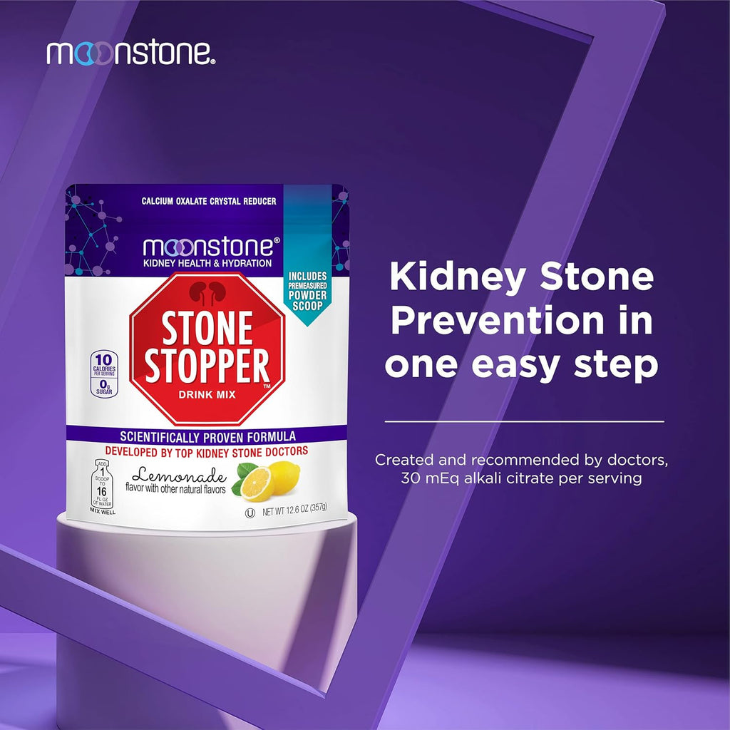 Stone Stopper Drink Mix, Lemonade, Kidney Stone Prevention, Calcium Oxalate Protector, Alkali Citrate Support, Developed by Urologists to Improve Hydration and Support Kidney Health, 30 Day Supply
