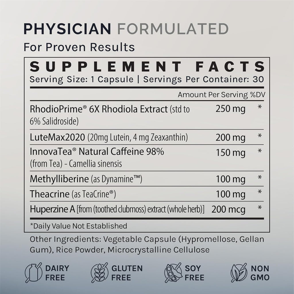 InfiniWell Focus Supplement - Breakthrough Nootropic - Aid Brain Health & Working Memory Support - Optimize Daily Neurological Processing, Mental Acuity, Energy & Cognitive Function (30 Capsules)