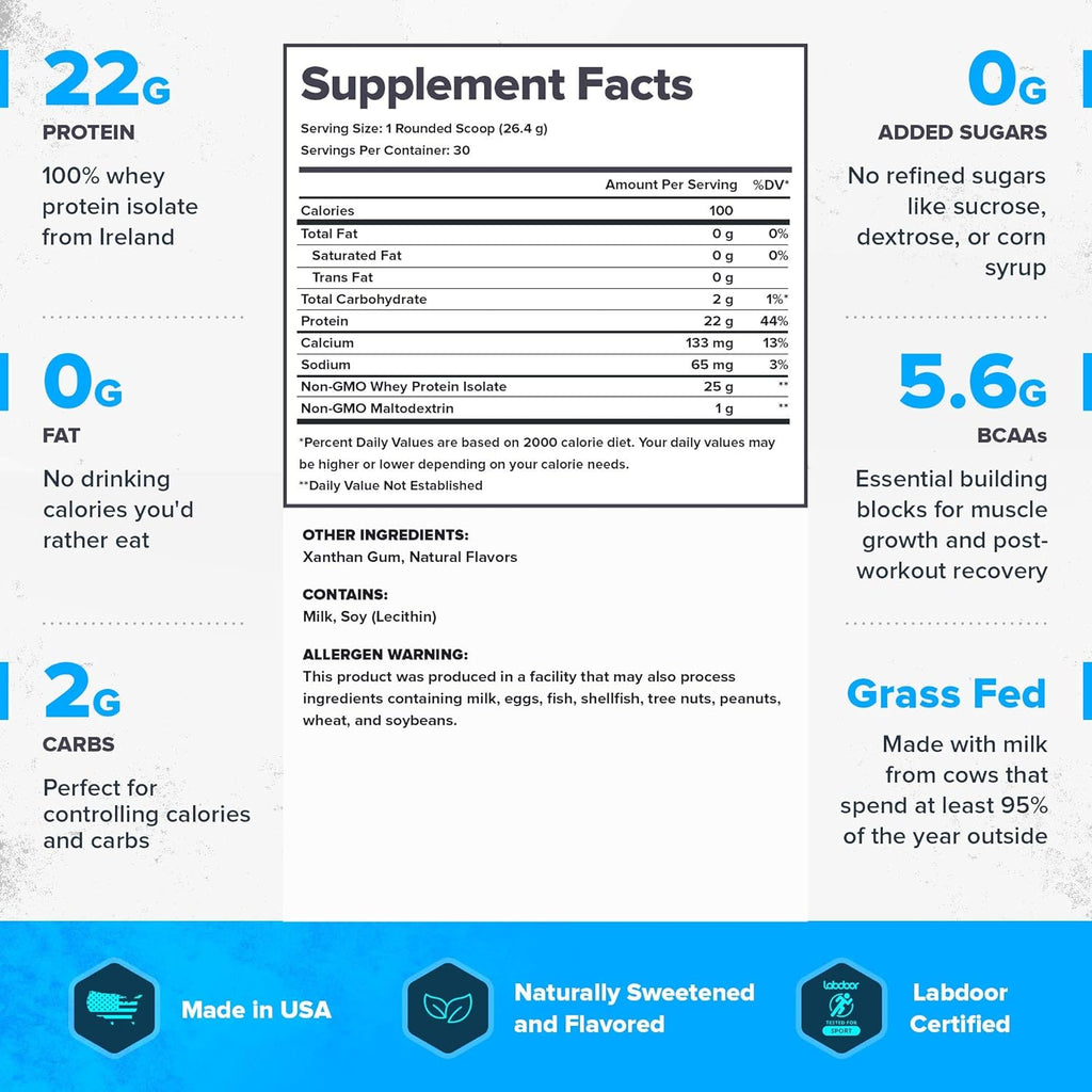 LEGION Whey+ Protein Whey Isolate from Grass Fed Cows - Whey Protein Isolate Powder Low Calorie, Non-GMO, Sugar Free, Lactose and Gluten Free, All Natural Protein Powder for Men & Women, 30 Servings…