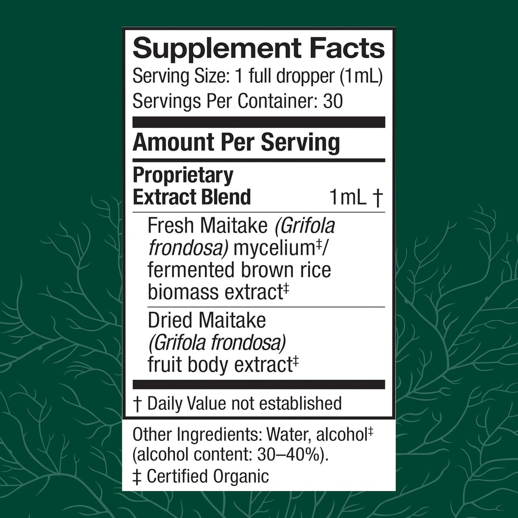 Host Defense Maitake Extract - Immune & Cellular Health Support - Dietary Herbal Supplement with Maitake Mushroom & Mushroom Mycelium - Liquid Supplement - 1 fl oz (30 Servings)