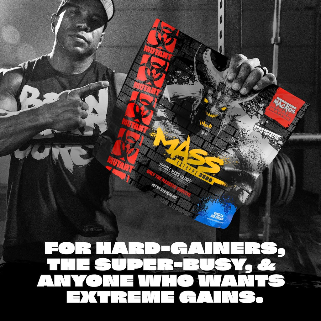 Mutant Mass Extreme Gainer – Whey Protein Powder – Build Muscle Size and Strength – High Density Clean Calories (Triple Chocolate, 12 lbs)