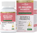 Probiotics for Women Digestive Health - 60 Billion Vaginal Probiotic Organic Prebiotics with Cranberry & D-Mannose for Gut, Urinary, Immune Health, Vegan & Non-GMO | 90 Capsules