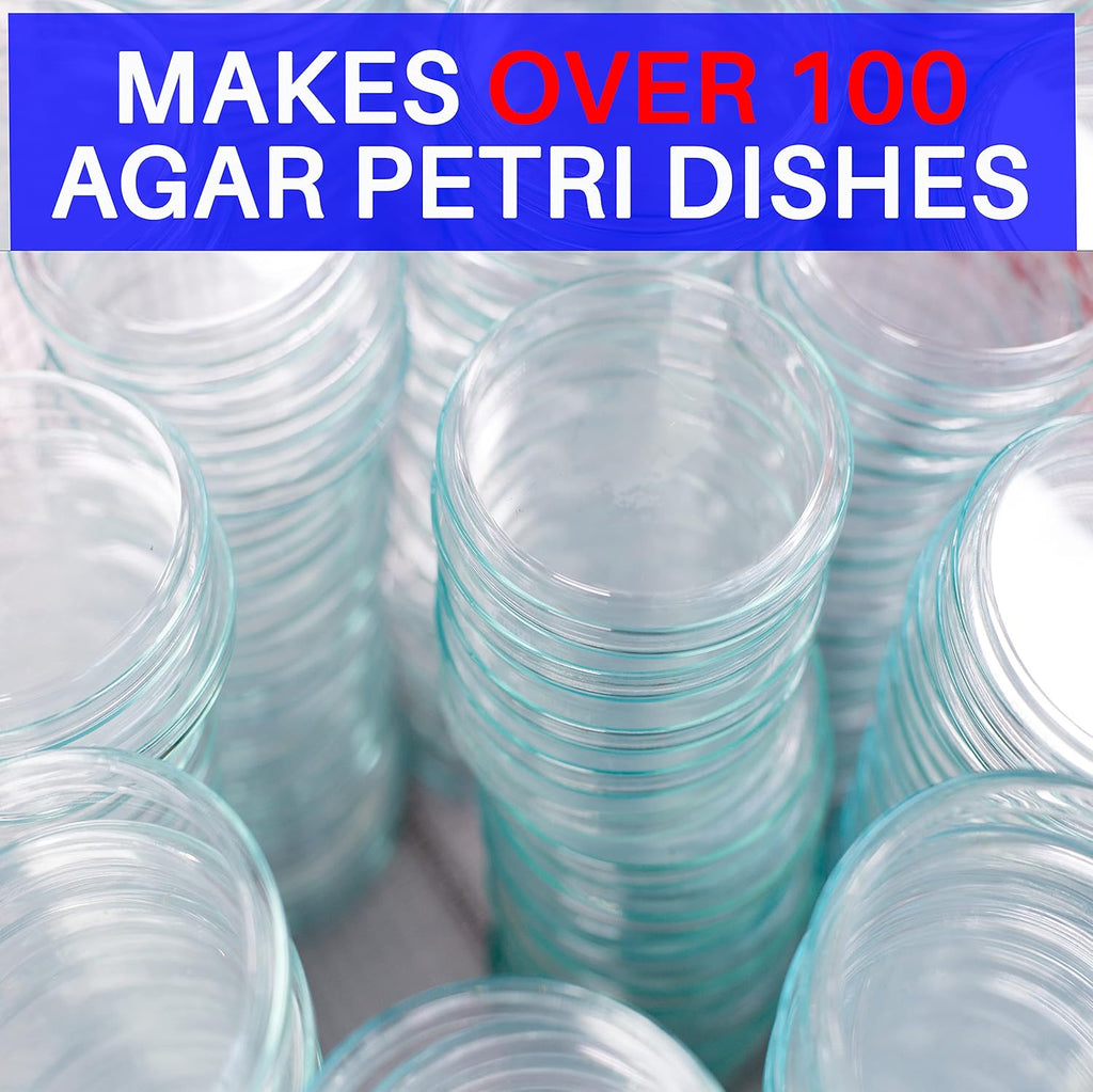 Potato Dextrose Agar Powder With Activated Charcoal 100 Grams - Evviva Sciences - Make Up To 105 Agar Petri Dishes - Excellent Growth Medium for Mushrooms & Science Projects