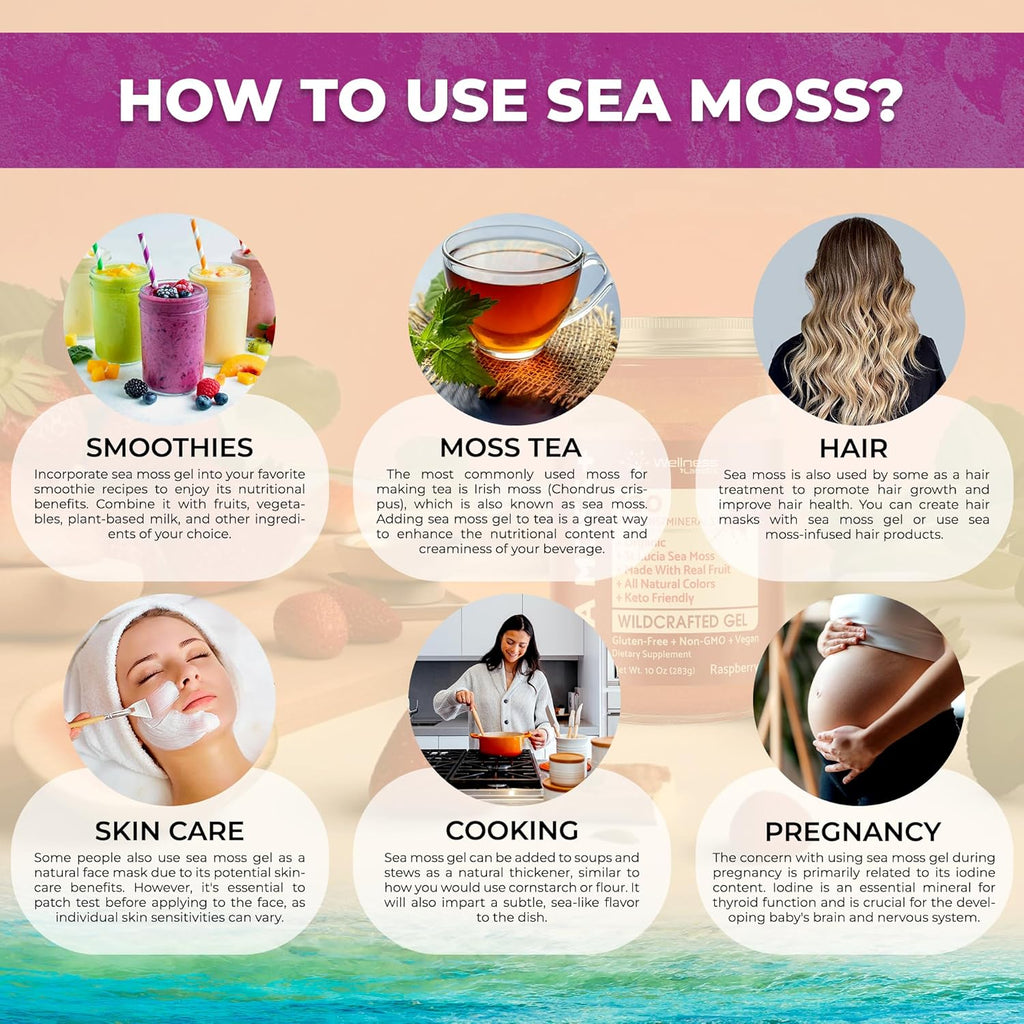 Irish Sea Moss Gel Raw - Wildcrafted Superfood Seamoss Gel - Elderberry Flavor, Vitamin and Mineral-Rich from Pristine Caribbean Waters, Immune and Digestive Health Support - 10 oz.