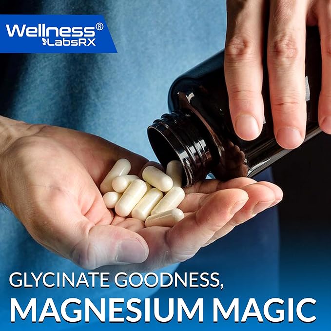 Magnesium Glycinate 750mg | High Absorption Chelated Calm Support for Women and Men - Glicinato De Magnesio, Magnesium Chelate Supplement for Heart Health, Sleep Support - 120 Count