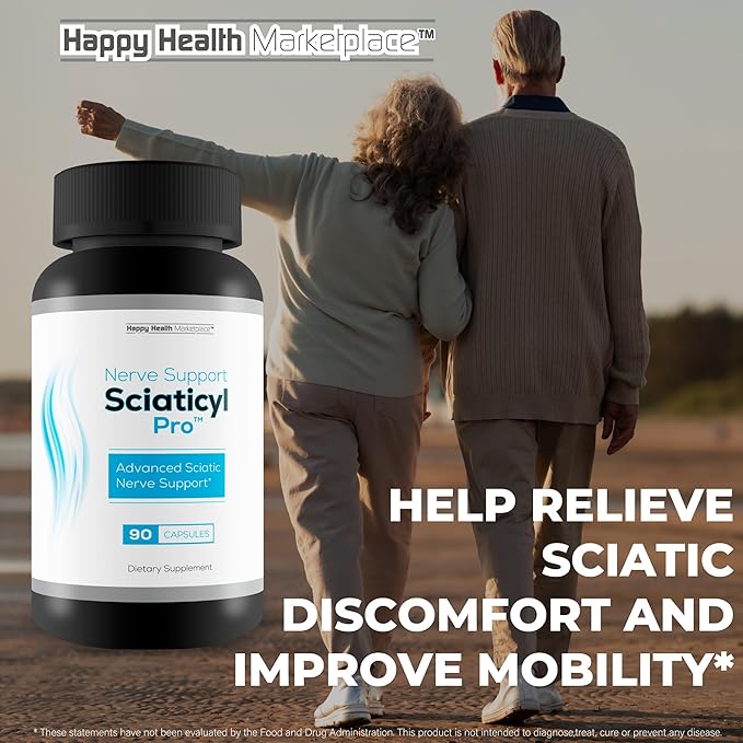 Nerve Support Sciaticyl Pro - Improved Formula - Our Best Sciatic Nerve Supplement Swelling Support - Healthy Nerve Flow For Neuropathy - Nervous System Support - Sciaticyle Nerve Repair Supplement